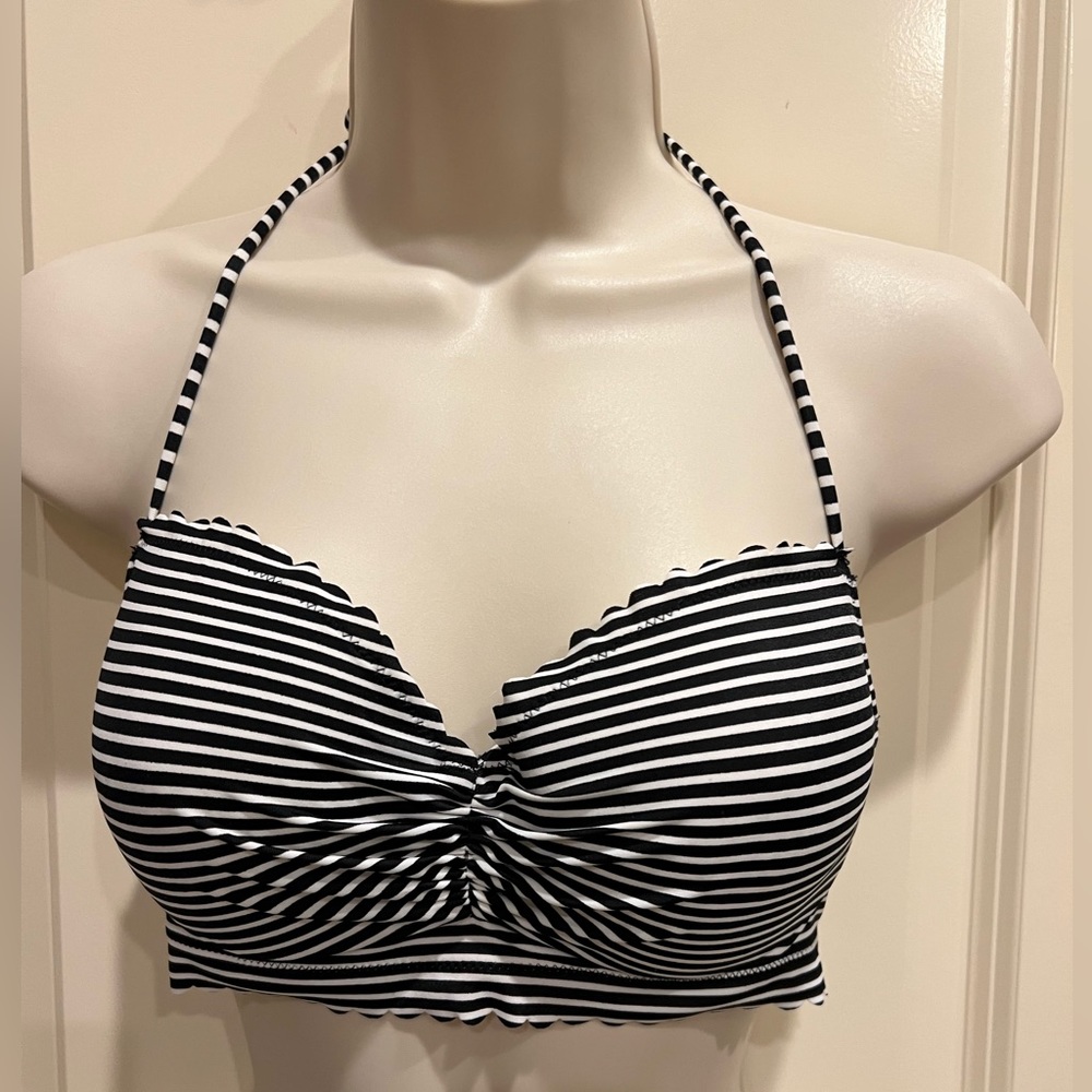 Victoria's Secret Women's Halter Bikini Top Swimsuit Size 34C Striped
